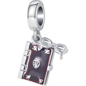 Graduation Reading Book Charm Dangle Bead for Women Girl Pandora Bracelets Daughter Sister Best Friend Birthday Graduation Gift