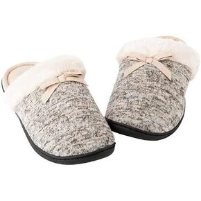 Totes toasties Women's Knit Memory Foam Slippers Oatmeal/Heather (Size: 9.5-10)