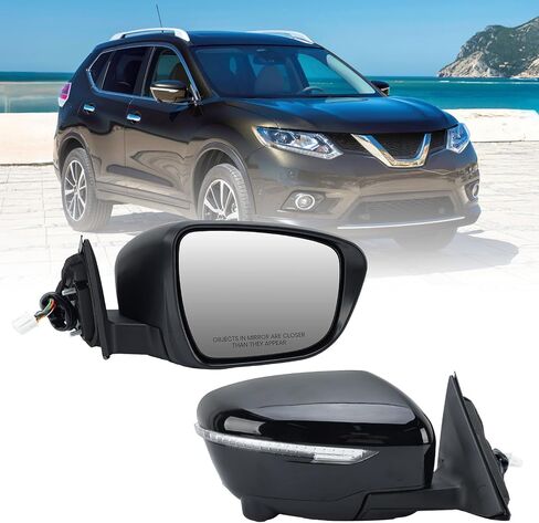 Right Passenger Side Mirror Compatible with Nissan X-trail T32 Rogue 2014-2020 with Heated Power Folding Turn Signal Camera Power Glass (13 Pins) in Saudi Arabia
