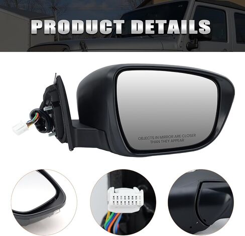 Right Passenger Side Mirror Compatible with Nissan X-trail T32 Rogue 2014-2020 with Heated Power Folding Turn Signal Camera Power Glass (13 Pins) in Saudi Arabia