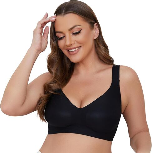 KOOAAICCHI Seamless Bra Wireless for Women Comfortable Bra with Full Coverage Soft Sleep Bras Padded Comfy Everyday Bras in Kuwait