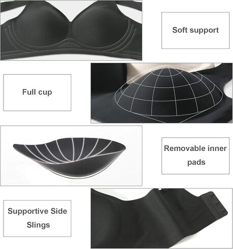 KOOAAICCHI Seamless Bra Wireless for Women Comfortable Bra with Full Coverage Soft Sleep Bras Padded Comfy Everyday Bras in Kuwait
