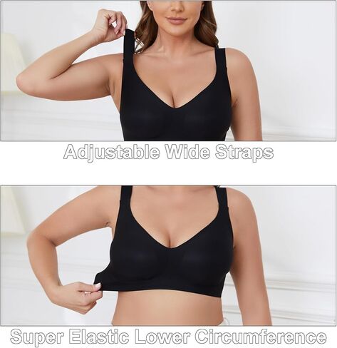 KOOAAICCHI Seamless Bra Wireless for Women Comfortable Bra with Full Coverage Soft Sleep Bras Padded Comfy Everyday Bras in Kuwait