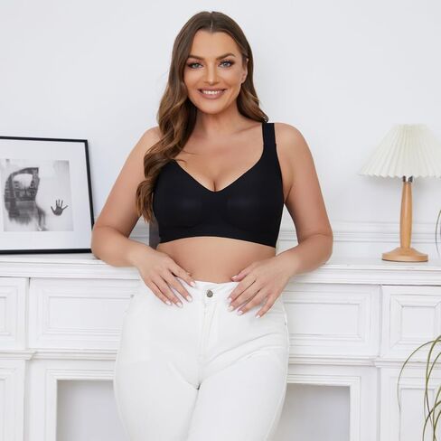 KOOAAICCHI Seamless Bra Wireless for Women Comfortable Bra with Full Coverage Soft Sleep Bras Padded Comfy Everyday Bras in Kuwait