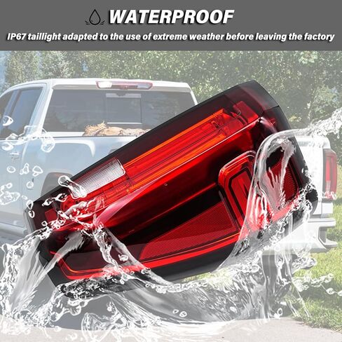 Tail Light Assembly Compatible with 2019-2023 GMC Sierra 1500 2500HD 3500HD LED Type Rear Brake Lamp Left Driver Side, Replaces# 86820473 in Saudi Arabia