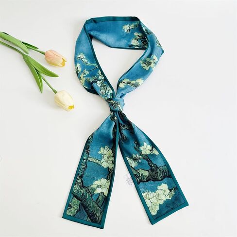 QTMY Purse Scarf,Scarf for Bags Silk Head Scarf for Hair Handbag Women Scarfs Band Hair Neck Scarves,145 in Saudi Arabia