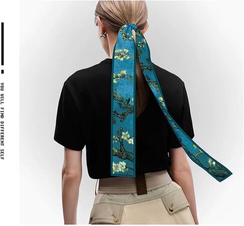 QTMY Purse Scarf,Scarf for Bags Silk Head Scarf for Hair Handbag Women Scarfs Band Hair Neck Scarves,145 in Saudi Arabia