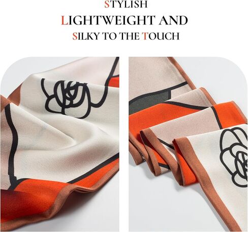Silk Scarf for Women Neck Scarf Lightweight for Women 5"x 59"Scarf for Women Shawls for Headscarf and Neck in Saudi Arabia