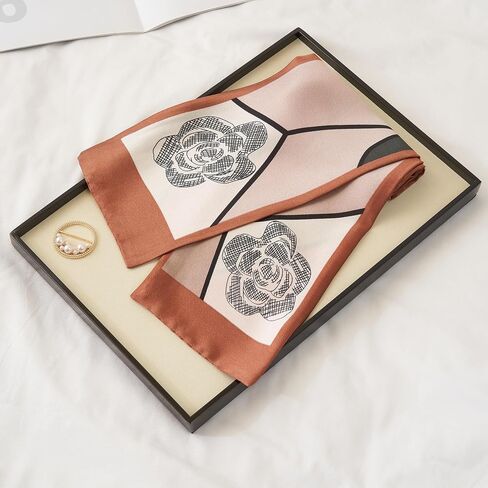 Silk Scarf for Women Neck Scarf Lightweight for Women 5"x 59"Scarf for Women Shawls for Headscarf and Neck in Saudi Arabia