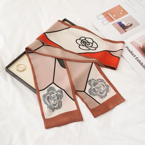 Silk Scarf for Women Neck Scarf Lightweight for Women 5"x 59"Scarf for Women Shawls for Headscarf and Neck in Saudi Arabia
