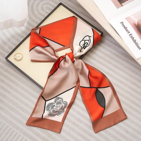 Silk Scarf for Women Neck Scarf Lightweight for Women 5"x 59"Scarf for Women Shawls for Headscarf and Neck in Saudi Arabia