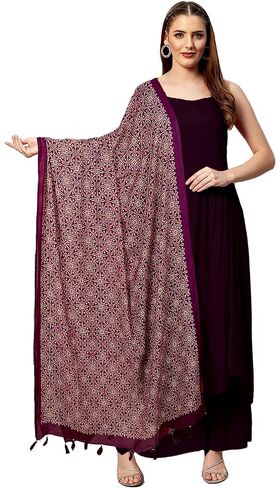Chandrakala Printed Dupatta for Women, Shawl Scarf Wrap Chunni, (D245-P) in Saudi Arabia