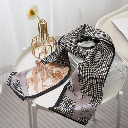Silk Scarf for Women Neck Scarf Lightweight for Women 5"x 59"Scarf for Women Shawls for Headscarf and Neck in Saudi Arabia