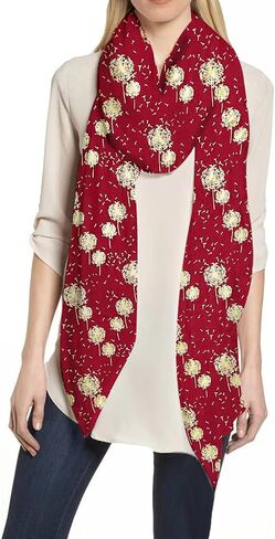 Lina & Lily Dandelion Metallic Foil Women's Scarf Shawl Lightweight in Kuwait