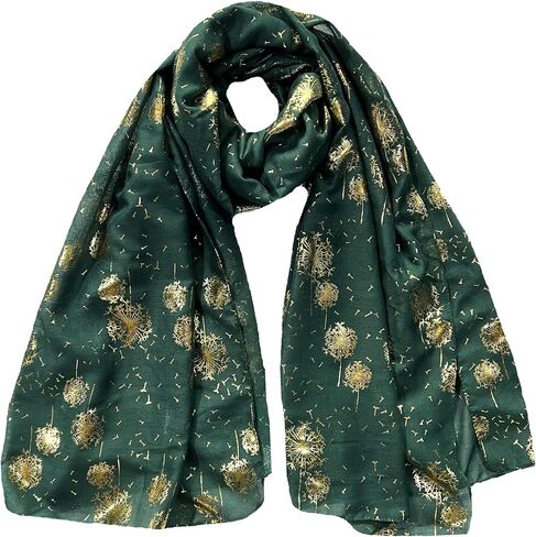 Lina & Lily Dandelion Metallic Foil Women's Scarf Shawl Lightweight in Kuwait
