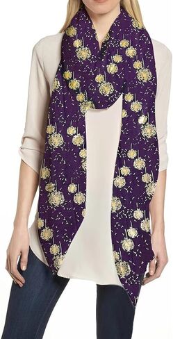 Lina & Lily Dandelion Metallic Foil Women's Scarf Shawl Lightweight in Kuwait