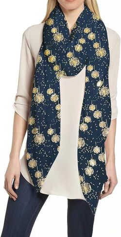 Lina & Lily Dandelion Metallic Foil Women's Scarf Shawl Lightweight in Kuwait