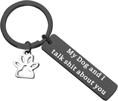 POTIY Funny Pet Keychain Pet Lover Keychain My Dog and I Talk Shit about You Paw Print Charm Key Ring Dog Mom Keychain in Saudi Arabia