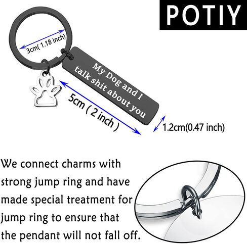 POTIY Funny Pet Keychain Pet Lover Keychain My Dog and I Talk Shit about You Paw Print Charm Key Ring Dog Mom Keychain in Saudi Arabia
