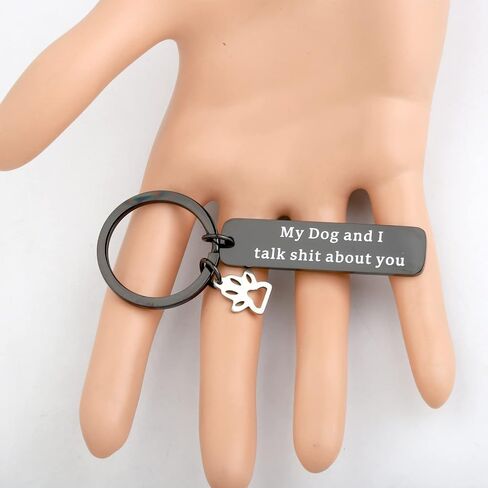 POTIY Funny Pet Keychain Pet Lover Keychain My Dog and I Talk Shit about You Paw Print Charm Key Ring Dog Mom Keychain in Saudi Arabia