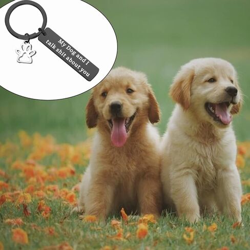 POTIY Funny Pet Keychain Pet Lover Keychain My Dog and I Talk Shit about You Paw Print Charm Key Ring Dog Mom Keychain in Saudi Arabia