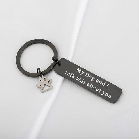 POTIY Funny Pet Keychain Pet Lover Keychain My Dog and I Talk Shit about You Paw Print Charm Key Ring Dog Mom Keychain in Saudi Arabia