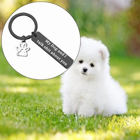 POTIY Funny Pet Keychain Pet Lover Keychain My Dog and I Talk Shit about You Paw Print Charm Key Ring Dog Mom Keychain in Saudi Arabia
