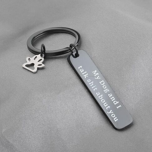POTIY Funny Pet Keychain Pet Lover Keychain My Dog and I Talk Shit about You Paw Print Charm Key Ring Dog Mom Keychain in Saudi Arabia