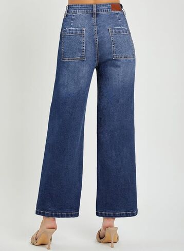 Sidefeel Women's Wide Leg Jeans High Waisted Stretchy Jeans Straight Leg Loose Fit Ankle Denim Pants in Saudi Arabia