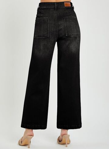 Sidefeel Women's Wide Leg Jeans High Waisted Stretchy Jeans Straight Leg Loose Fit Ankle Denim Pants in Saudi Arabia