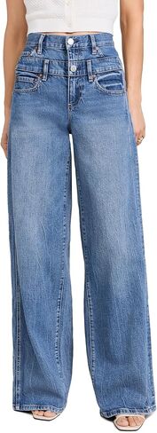 alice + olivia Women's Double Waistband Cool Jeans in Kuwait