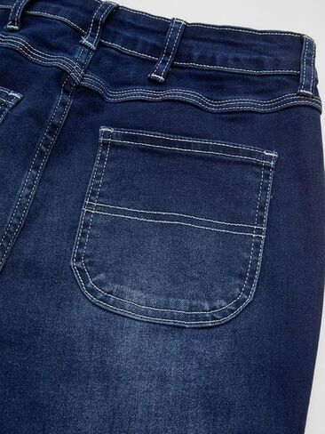 Flamingals Women's Wash Vintage Bootcut Jeans Wash Raw Hem Stretchy Vintage Denim Jeans in Saudi Arabia