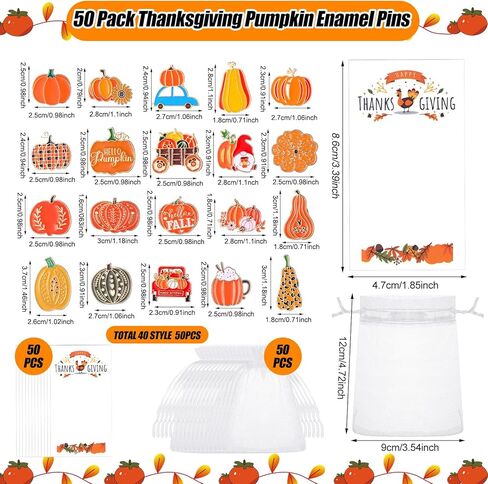 Siifert 150 جهاز كمبيوتر شخصى الخريف الشكر المينا دبابيس مجموعات الهدايا تشمل 50 جهاز كمبيوتر شخصى دبابيس المينا اليقطين 50 جهاز كمبيوتر شخصى بطاقة 50 جهاز كمبيوتر شخصى حقيبة الأورجانزا الخريف لطيف اليقطين التلبيب دبابيس السائبة حقائب الظهر دبابيس لحقائب  in Kuwait