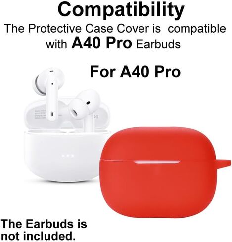 Silicon Case Cover Compatible with XIAOWTEK A40-PRO or SB03 Wireless Earbuds, Protective Skin with “S" Shaped Dual Carabiner, with Hole for Charging in Kuwait