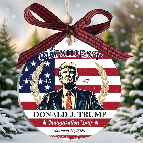 Trump Ornament 2024, 3.5" Acrylic President Trump Ornaments, Funny Trump Christmas Ornament, 2024 Christmas Ornaments, Great Gifts for Any Patriot, Christmas Tree Decorations (Trump President) in Saudi Arabia