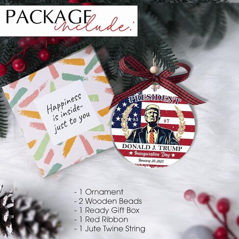 Trump Ornament 2024, 3.5" Acrylic President Trump Ornaments, Funny Trump Christmas Ornament, 2024 Christmas Ornaments, Great Gifts for Any Patriot, Christmas Tree Decorations (Trump President) in Saudi Arabia