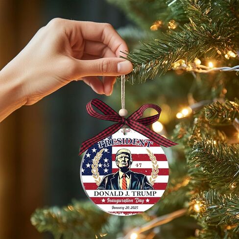 Trump Ornament 2024, 3.5" Acrylic President Trump Ornaments, Funny Trump Christmas Ornament, 2024 Christmas Ornaments, Great Gifts for Any Patriot, Christmas Tree Decorations (Trump President) in Saudi Arabia