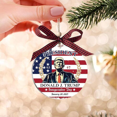 Trump Ornament 2024, 3.5" Acrylic President Trump Ornaments, Funny Trump Christmas Ornament, 2024 Christmas Ornaments, Great Gifts for Any Patriot, Christmas Tree Decorations (Trump President) in Saudi Arabia