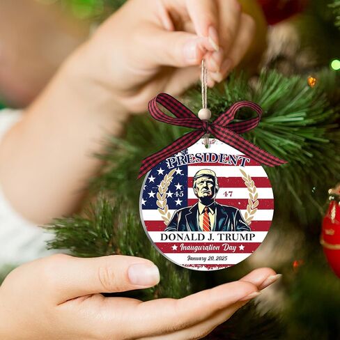 Trump Ornament 2024, 3.5" Acrylic President Trump Ornaments, Funny Trump Christmas Ornament, 2024 Christmas Ornaments, Great Gifts for Any Patriot, Christmas Tree Decorations (Trump President) in Saudi Arabia