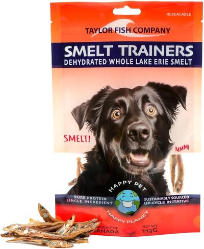 علاجات الحيوانات الأليفة من Walleye Bark للكلاب والقطط - وجبة خفيفة من الأسماك المجففة مكونة من مكون واحد، من مصادر مستدامة، خالية من الحبوب، عالية البروتين، بدون إضافات، أوميغا 3 الطبيعية، تدعم صحة الجلد والفرو، كيس 4 أونصة in Kuwait