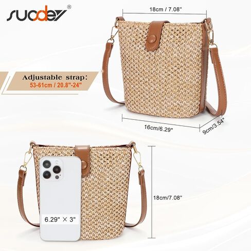 SUOSDEY Staw Crossbody Bag for Women Straw Beach Tote Bag Handbag Shoulder Purse for Women in Saudi Arabia