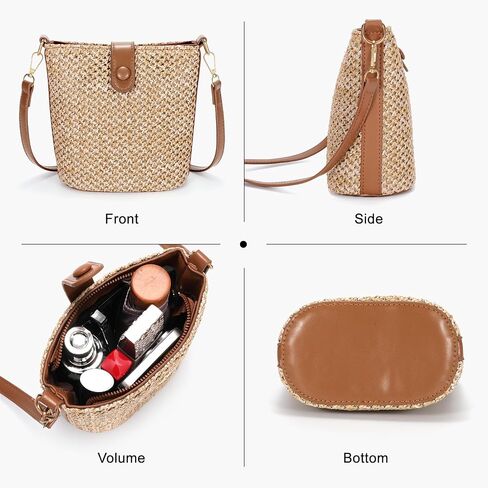 SUOSDEY Staw Crossbody Bag for Women Straw Beach Tote Bag Handbag Shoulder Purse for Women in Saudi Arabia