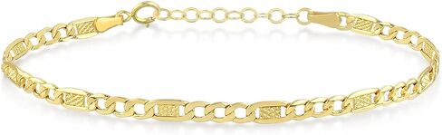 سوار سلسلة GELIN Figaro قابل للتعديل من الذهب الخالص عيار 14 قيراط in Kuwait