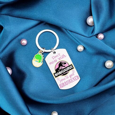 أمي تخزين المواد هدايا عيد الأم أفكار للأم من ابنة أفضل الأمهات على الإطلاق هدية فريدة من نوعها هدية عيد ميلاد المرأة مضحك الوردي Mamasaurus لطيف سلسلة المفاتيح لعيد الشكر عيد الأم in Kuwait