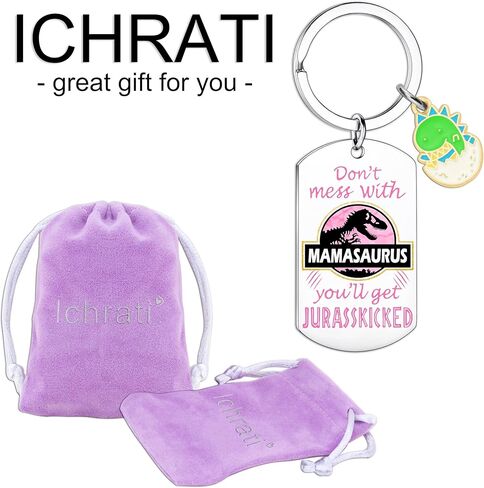 أمي تخزين المواد هدايا عيد الأم أفكار للأم من ابنة أفضل الأمهات على الإطلاق هدية فريدة من نوعها هدية عيد ميلاد المرأة مضحك الوردي Mamasaurus لطيف سلسلة المفاتيح لعيد الشكر عيد الأم in Kuwait