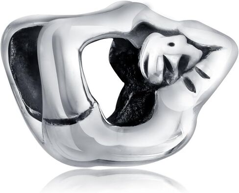 Yogi Gymnastics Athletic Yoga Pose Charm Bead For Women Oxidized .925 Sterling Silver Fits European Bracelet in Saudi Arabia