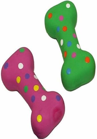 HDP Latex Dog Squeaker Bone Toy Color:Small/Med Bone Size:Pack of 3 in Saudi Arabia