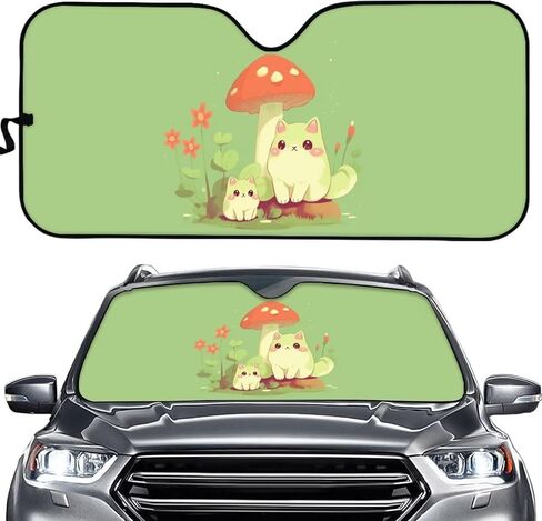 Windshield Sun Shade Cute Elephant Folding Car Front Window Sunshade Floral Sun Visor Retractable Sunshield Auto Windshield Sun Shield Universal Fit Most Vehicle Truck Cars Sedan in Saudi Arabia
