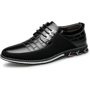 Men's Premium Leather Dress Shoes Comfort Business Casual Oxford Shoes Fashion Dress Sneakers Soft Loafers Derby Shoe for Office Working Walking Driving