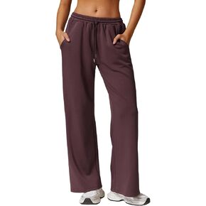 بنطال رياضي نسائي من ABOCIW بأرجل واسعة برباط وخصر عالٍ، بنطال رياضي للركض مع جيوب in Kuwait